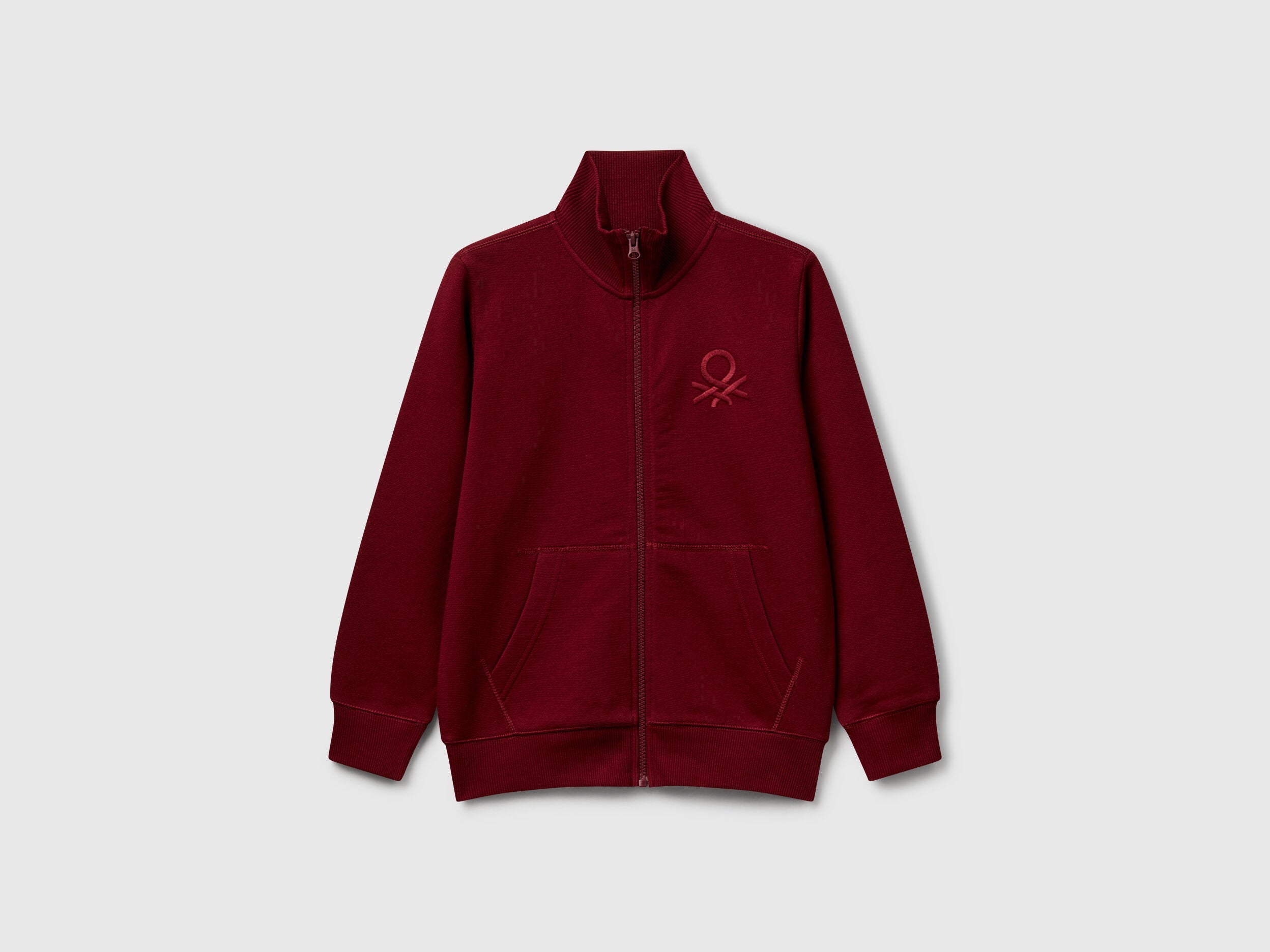 Beneton_Pure Cotton Sweatshirt with Zipper_3J68C501B_129_01