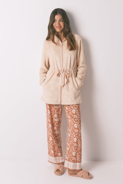 Women Secret_Orange_Orange Floral Fleece Midi Robe_3142297_64_06