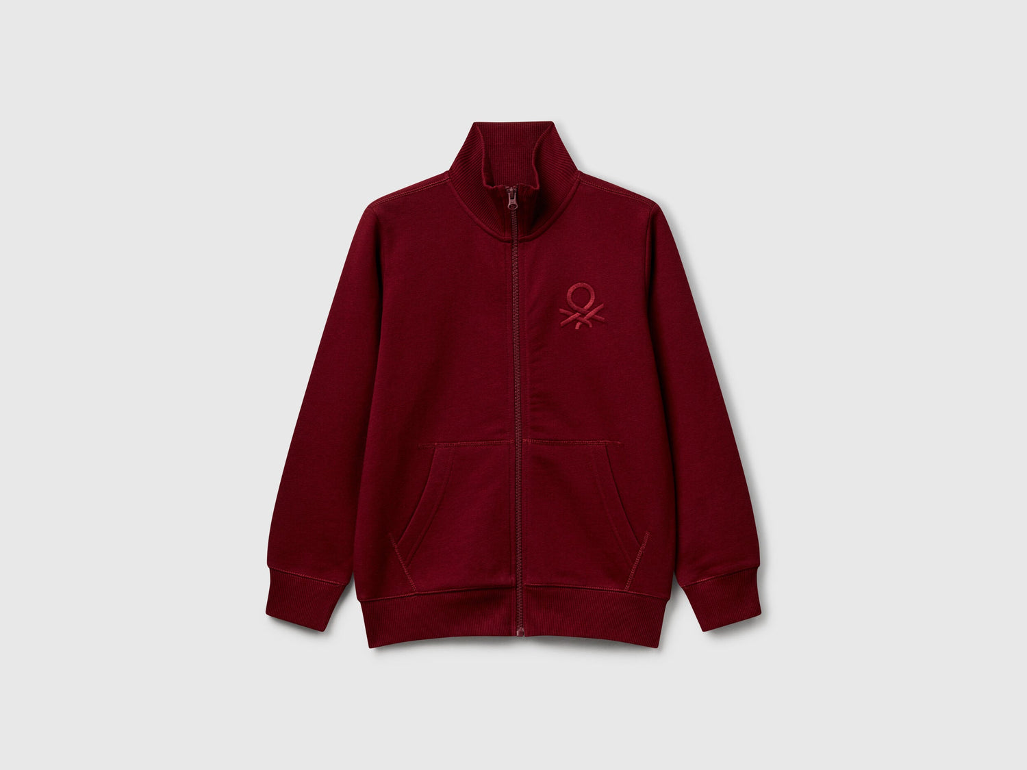 Beneton_Pure Cotton Sweatshirt with Zipper_3J68C501B_129_01