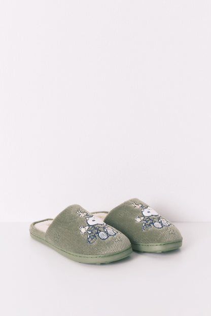 Women Secret_Dark Khaki_Snoopy Dark Khaki Slippers_4992528_91_03